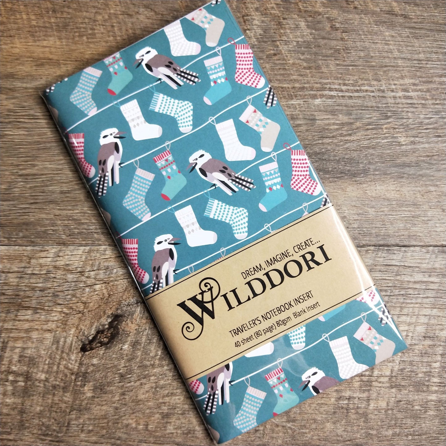 Wilddori 40 sheet Blank Insert - Aussie Christmas Kookaburra Stockings