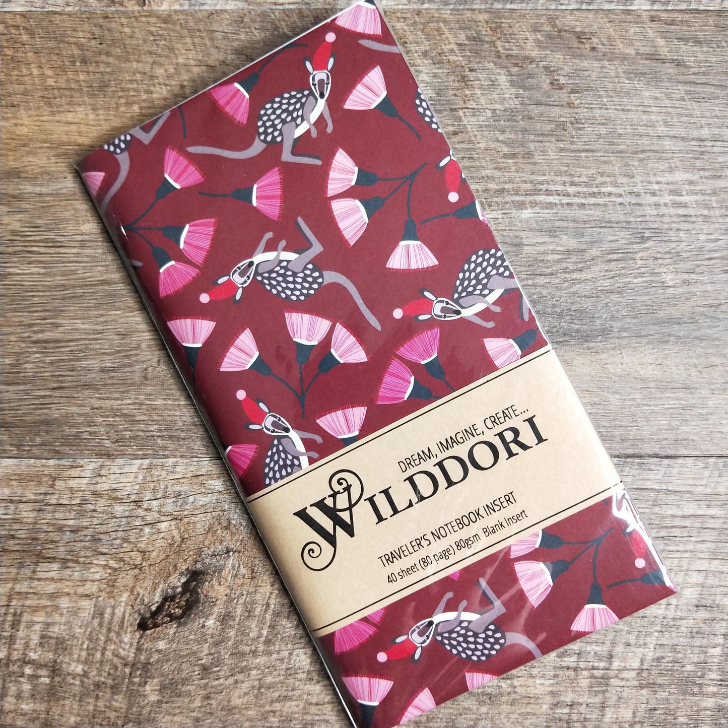 Wilddori 40 sheet Blank Insert - Aussie Christmas Kangaroo Blossom