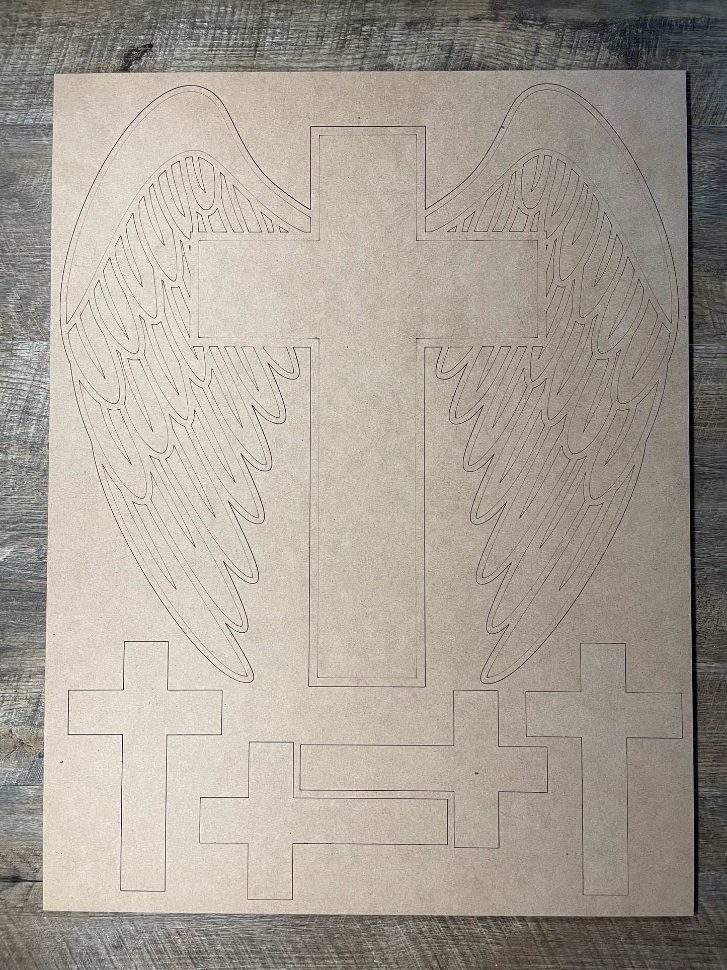 MDF Cutout Cross with Wings Set 1