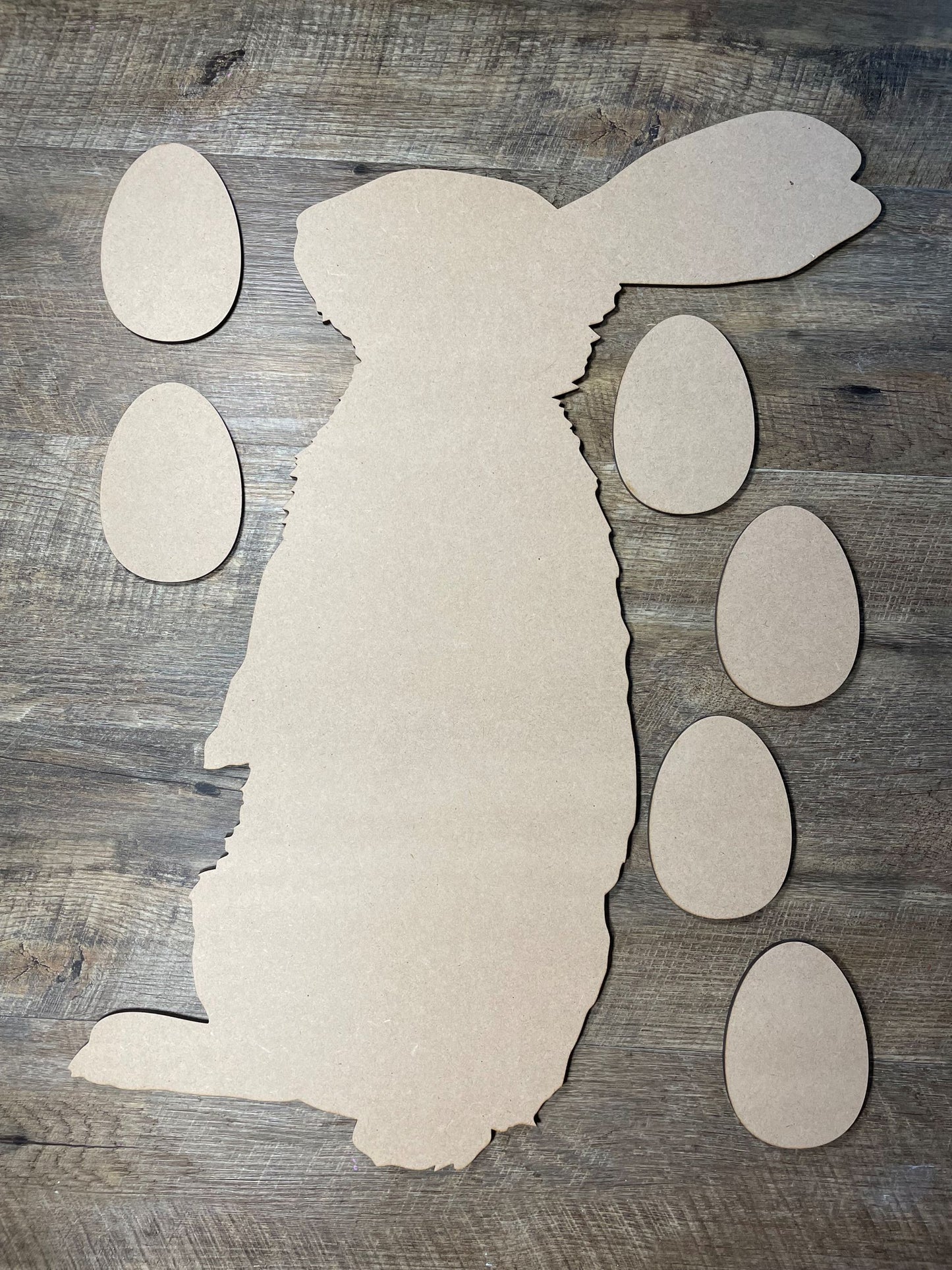 MDF Cutout Rabbit and Eggs Set 1