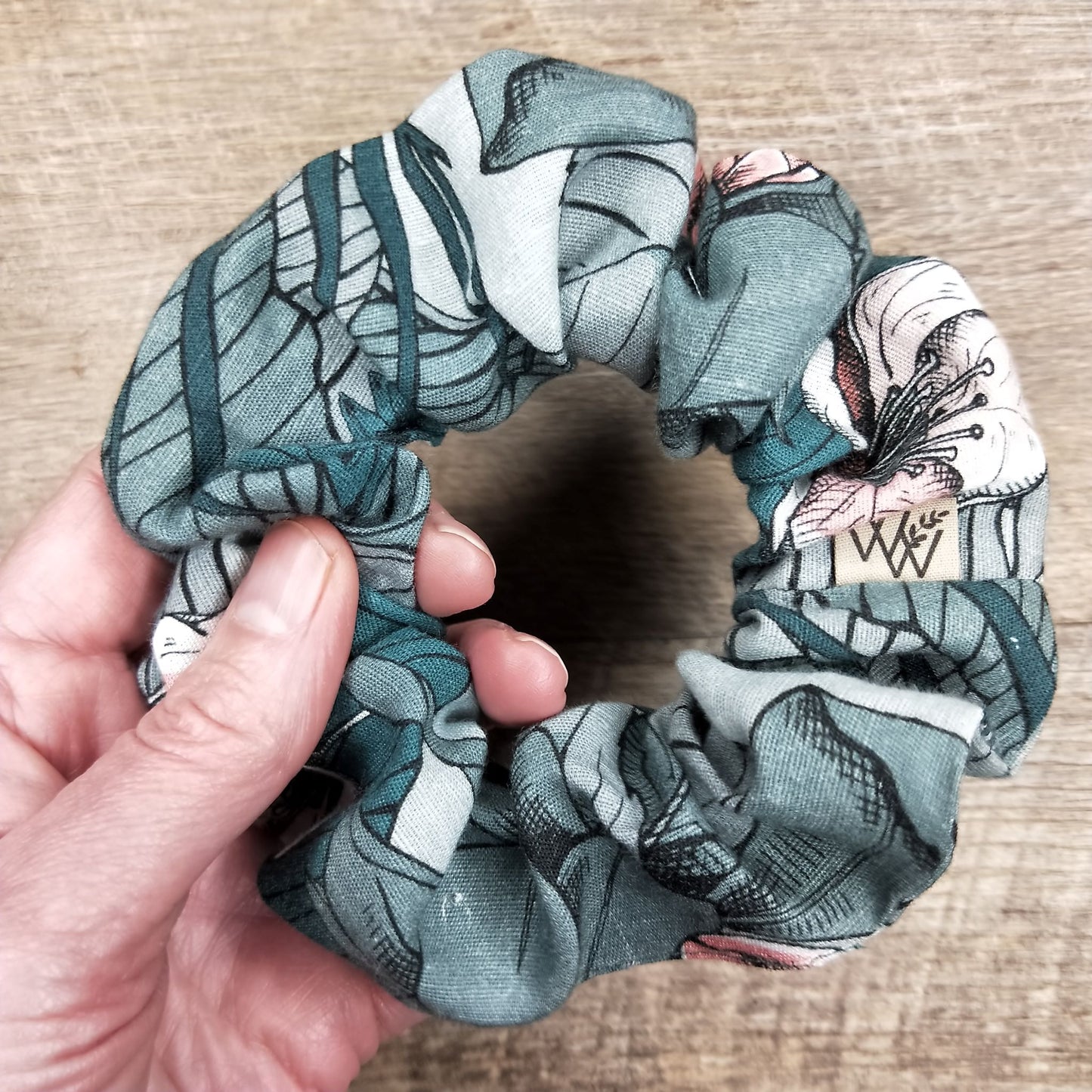 Scrunchies - Sage Linen Floral