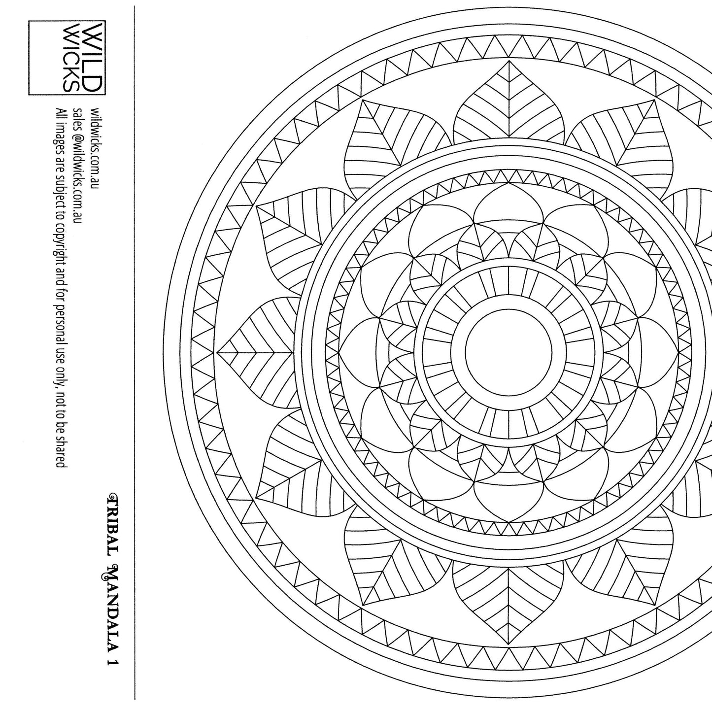 Wilddori Printable Colour In Pages Tribal 1