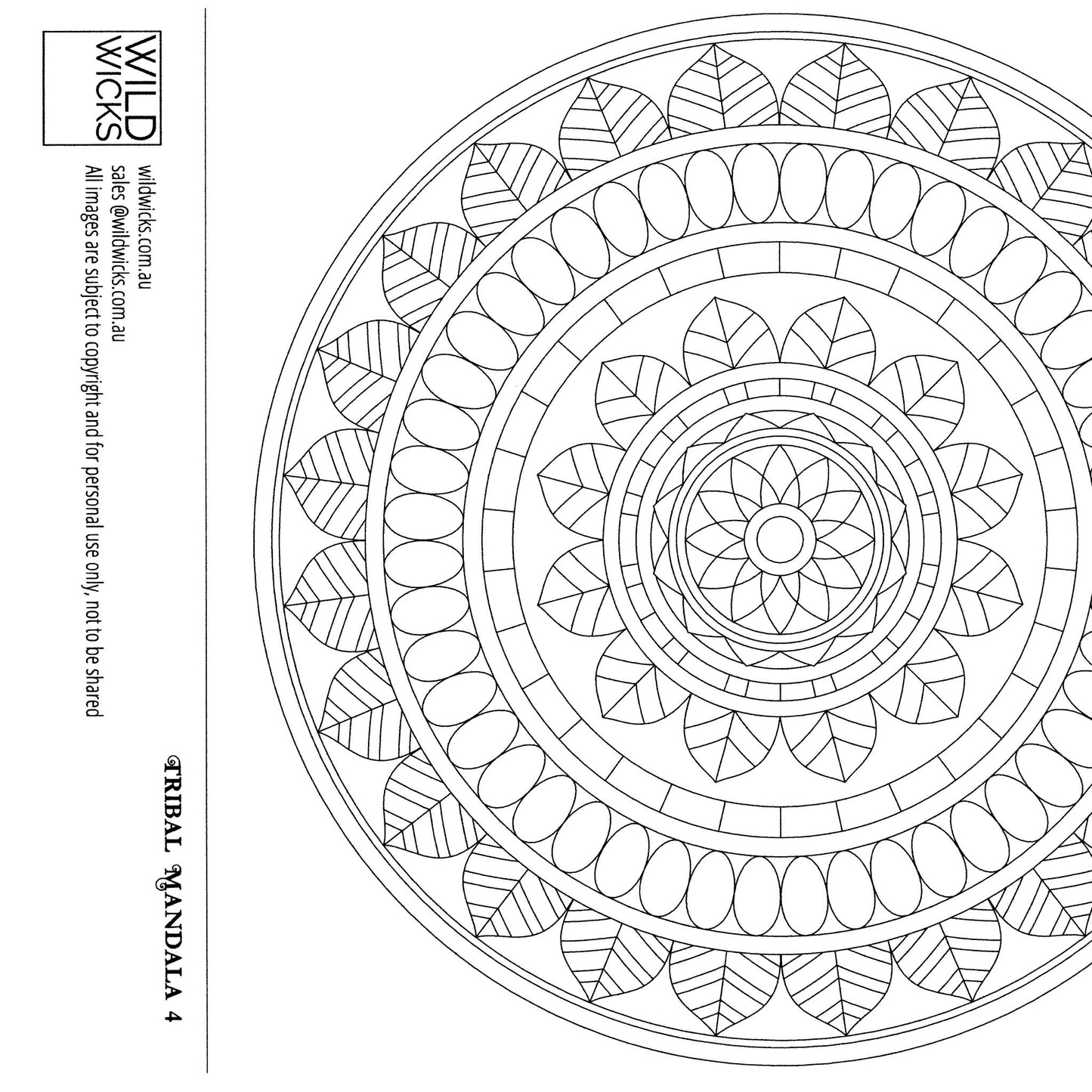 Wilddori Printable Colour In Pages Tribal 4