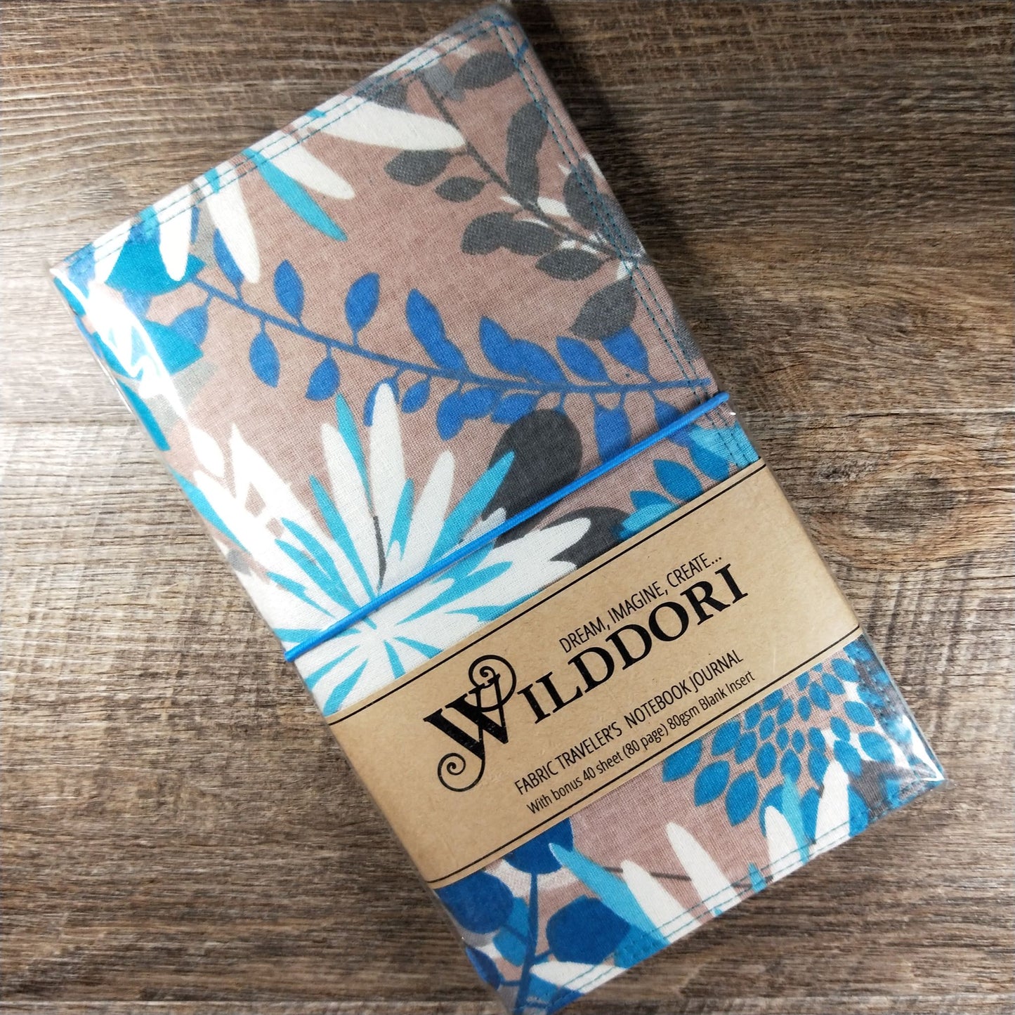 Wilddori Traveler's Notebook Cover Blue Floral