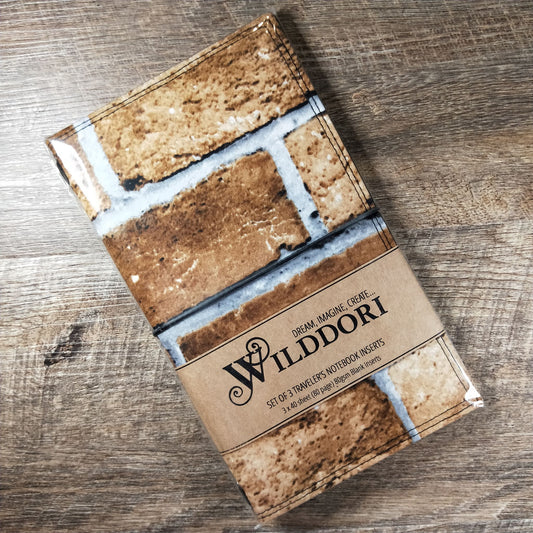 Wilddori Traveler's Notebook Cover Brown Brick Wall