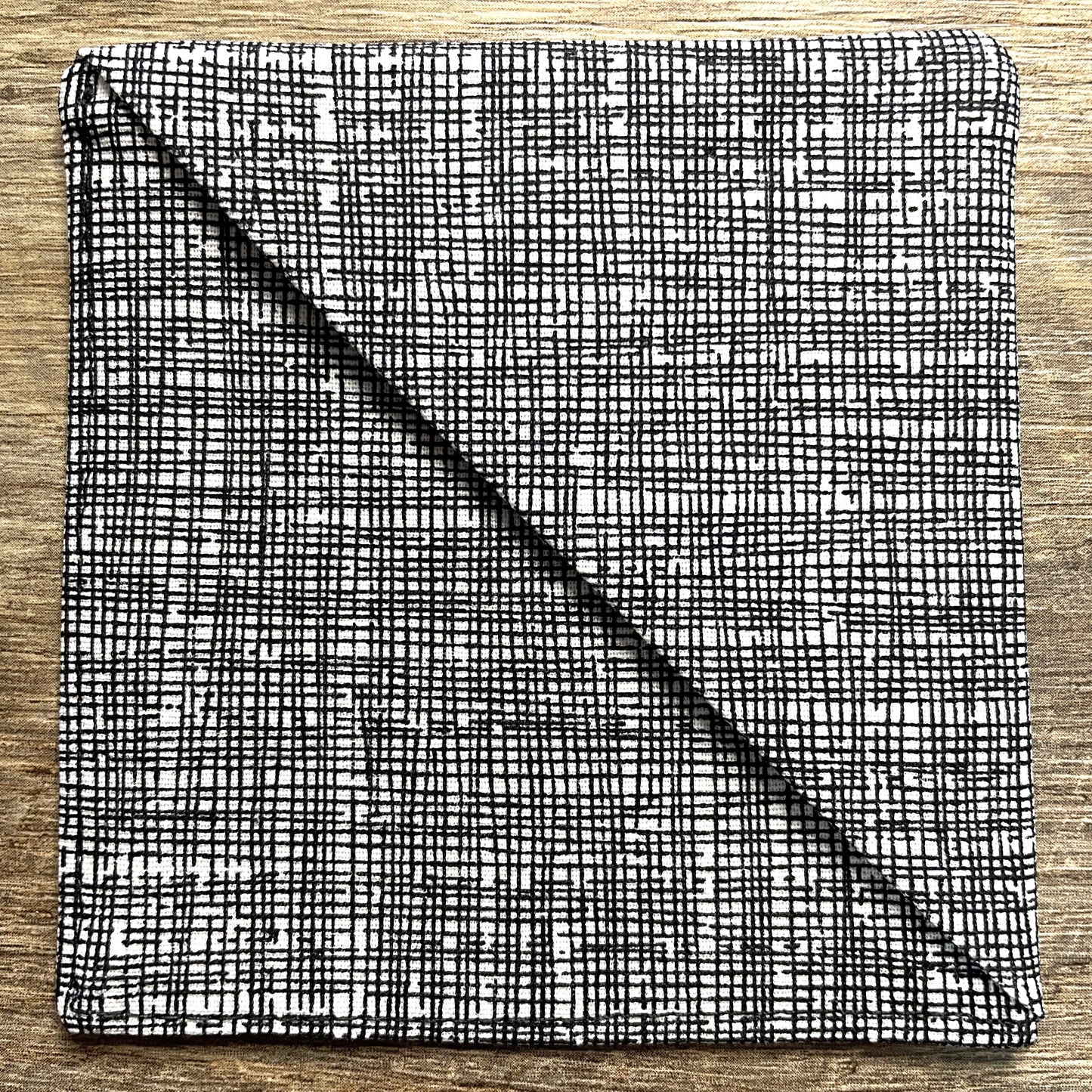 Fabric Corner Bookmark - Black and White Cross Hatch