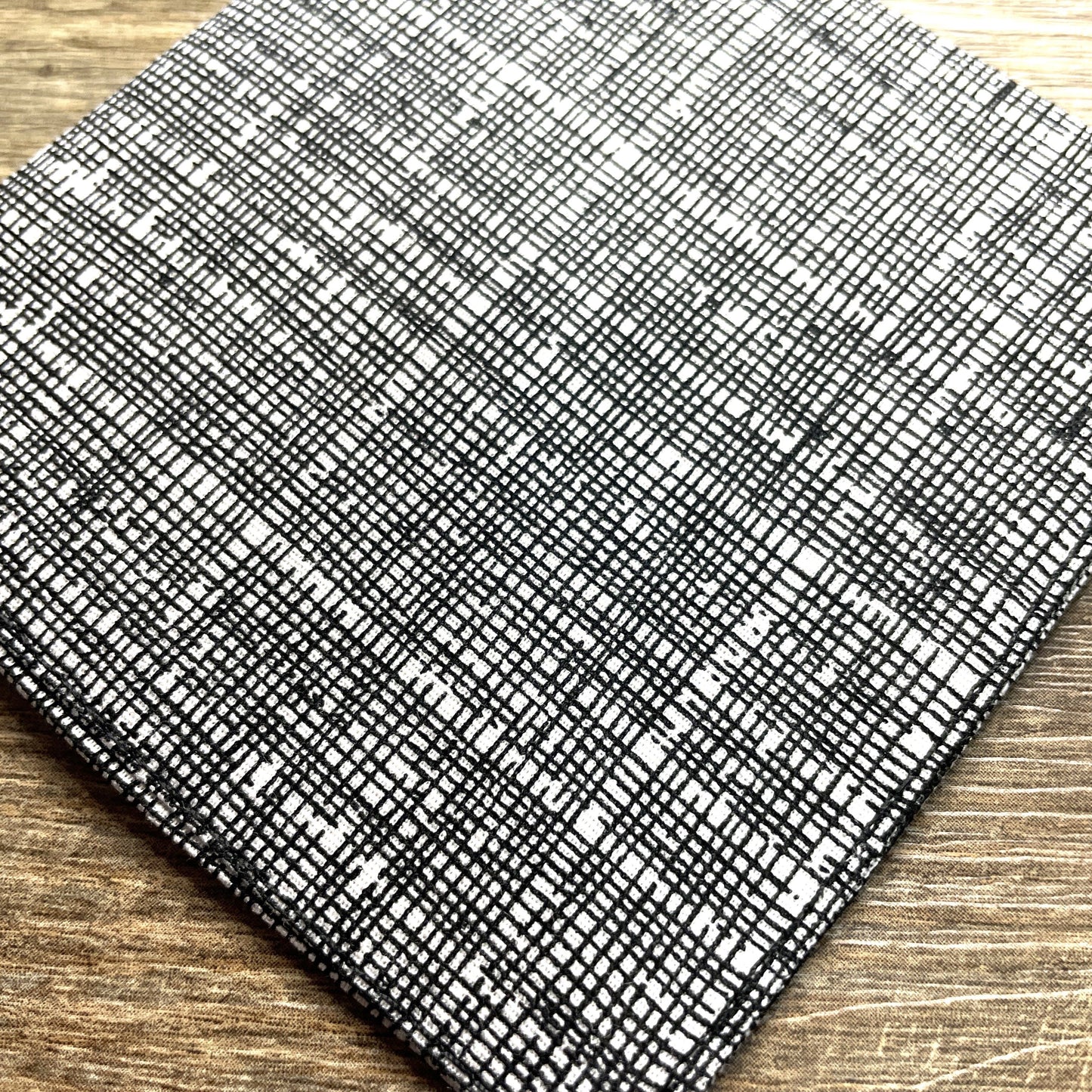 Fabric Corner Bookmark - Black and White Cross Hatch