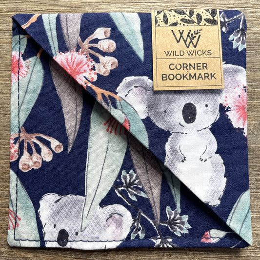 Fabric Corner Bookmark - Cute Koala