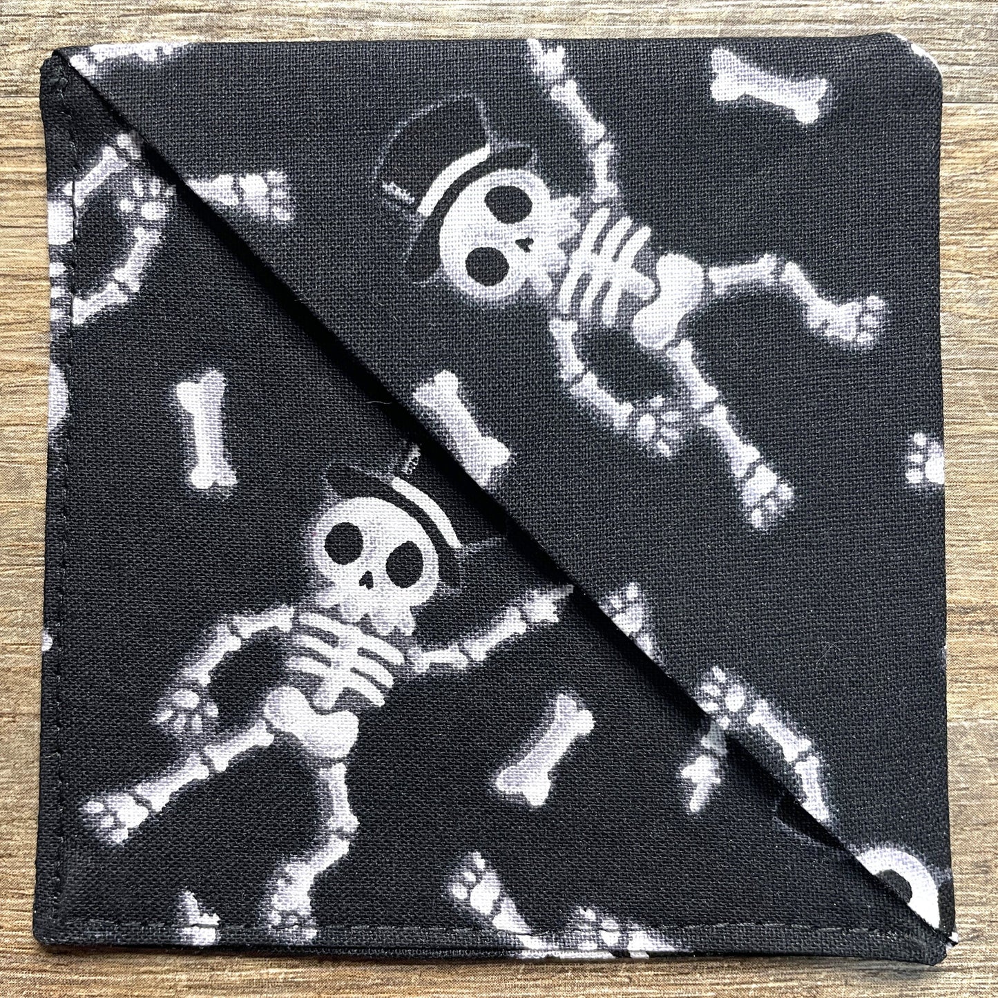 Fabric Corner Bookmark - Dancing Skeleton