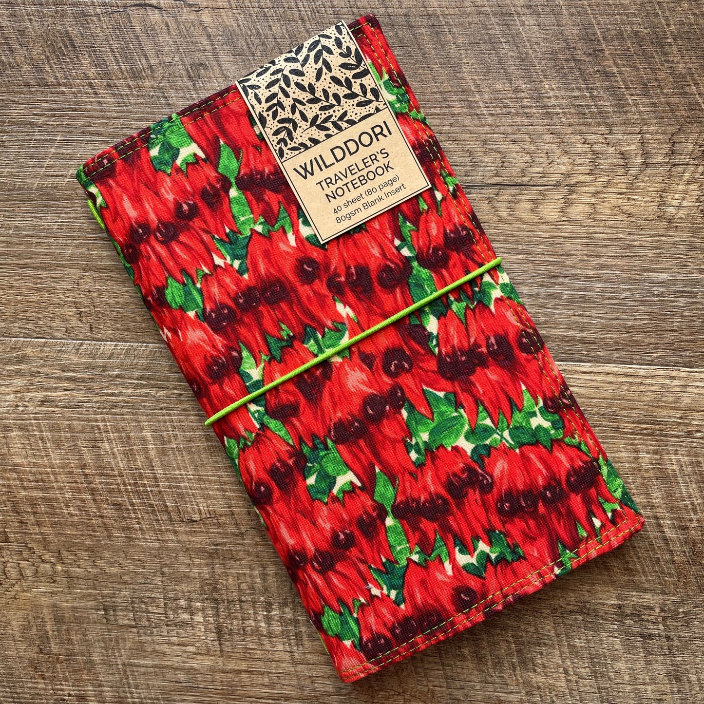 Wilddori Traveler's Notebook Cover Sturt Desert Pea