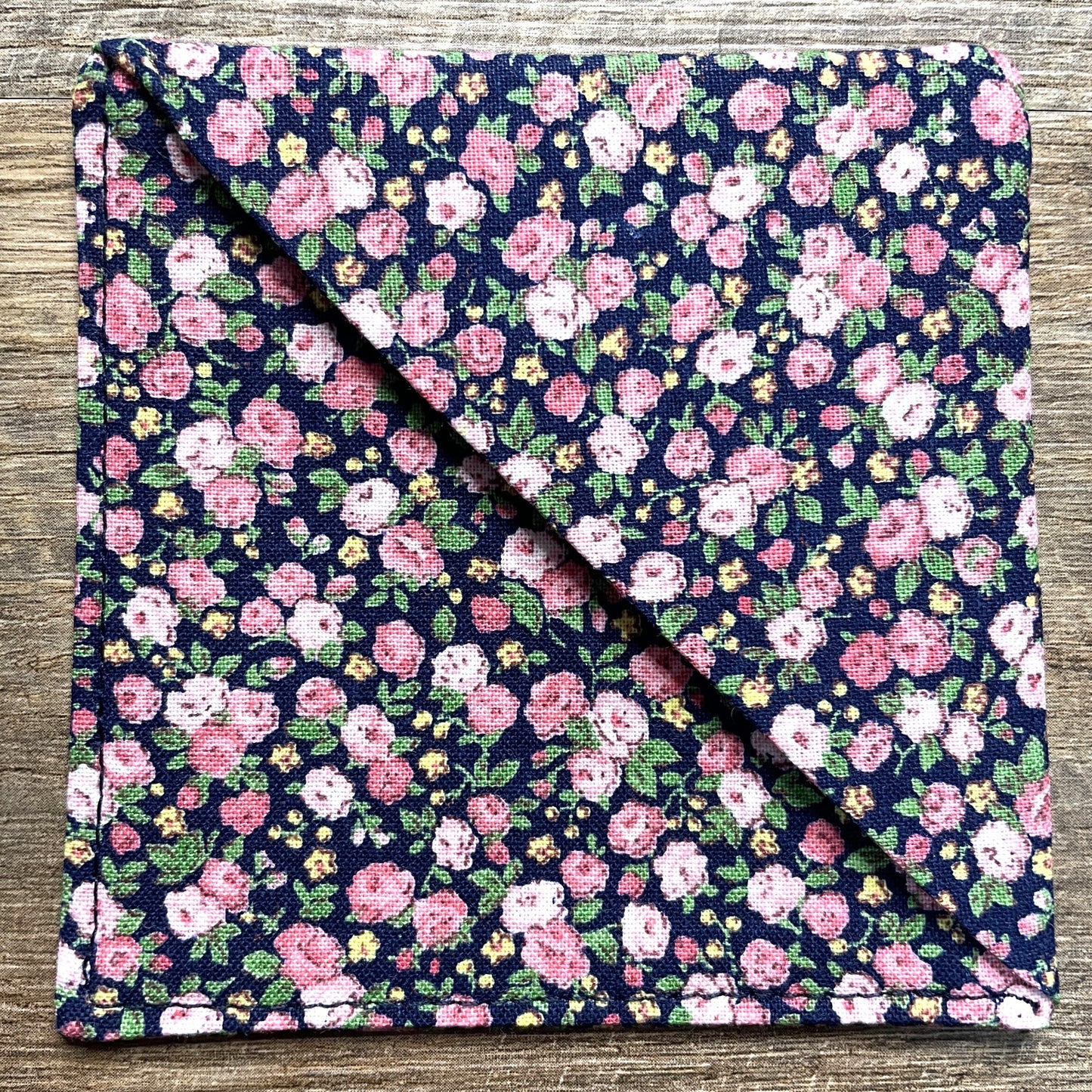 Fabric Corner Bookmark - Ditsy Pink Rose
