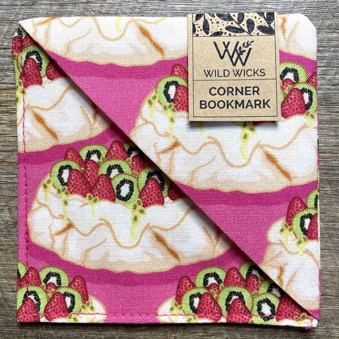 Fabric Corner Bookmark - Fruit Pavlova