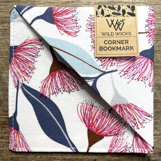 Fabric Corner Bookmark - Gum Blossom