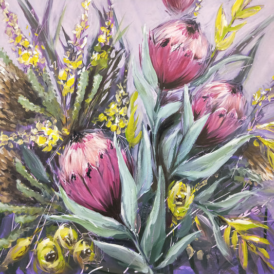 Acrylic Painting 'Australian Blooms' Original - PICK UP ONLY