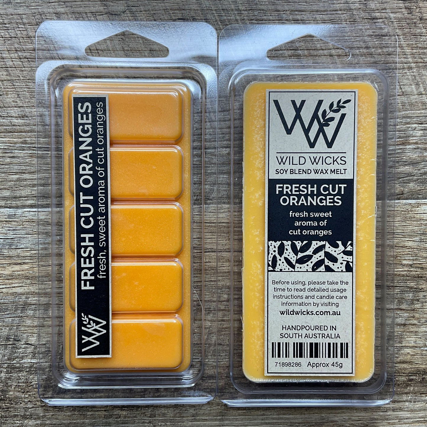 Wild Wicks Soy Wax Snap Bar Melts - Fresh Cut Oranges