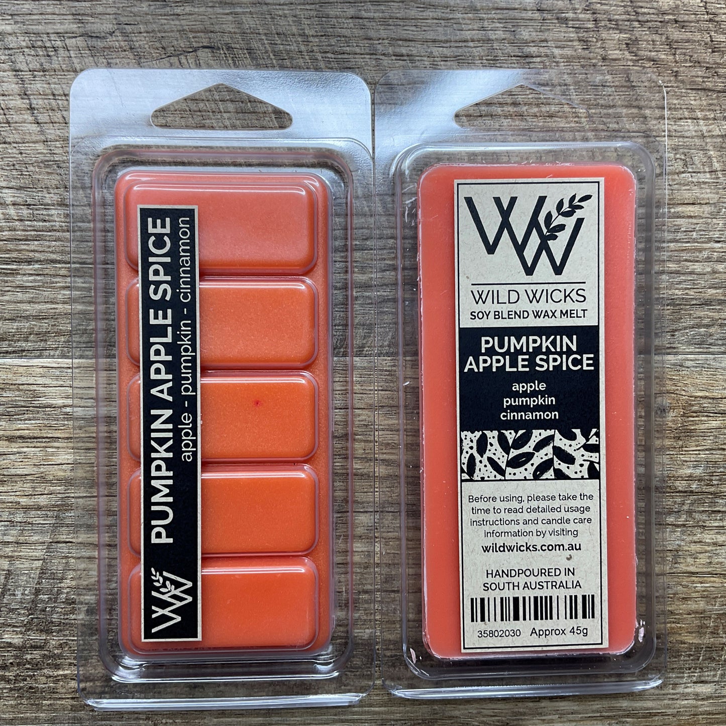 Wild Wicks Soy Wax Snap Bar Melts - Pumpkin Apple Spice