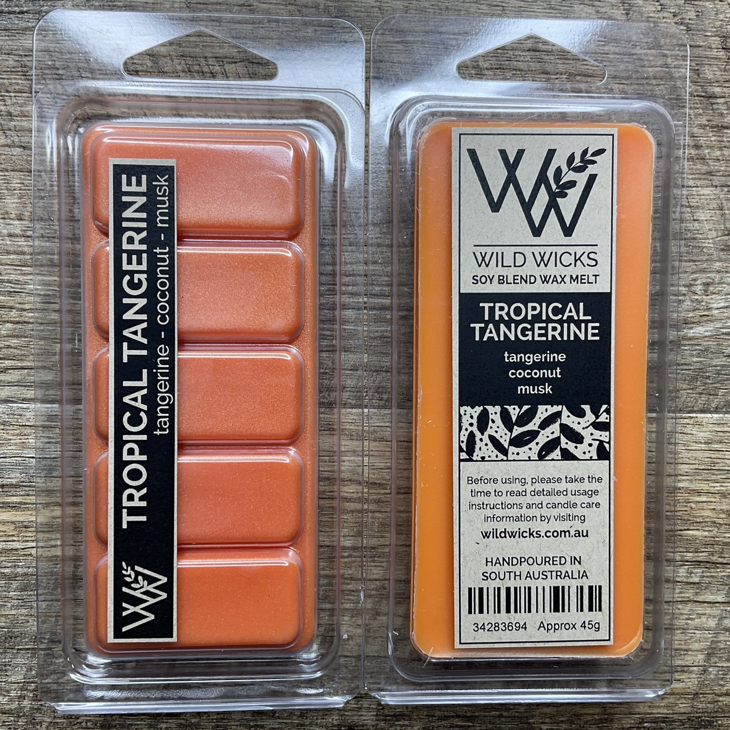 Wild Wicks Soy Wax Snap Bar Melts - Tropical Tangerine