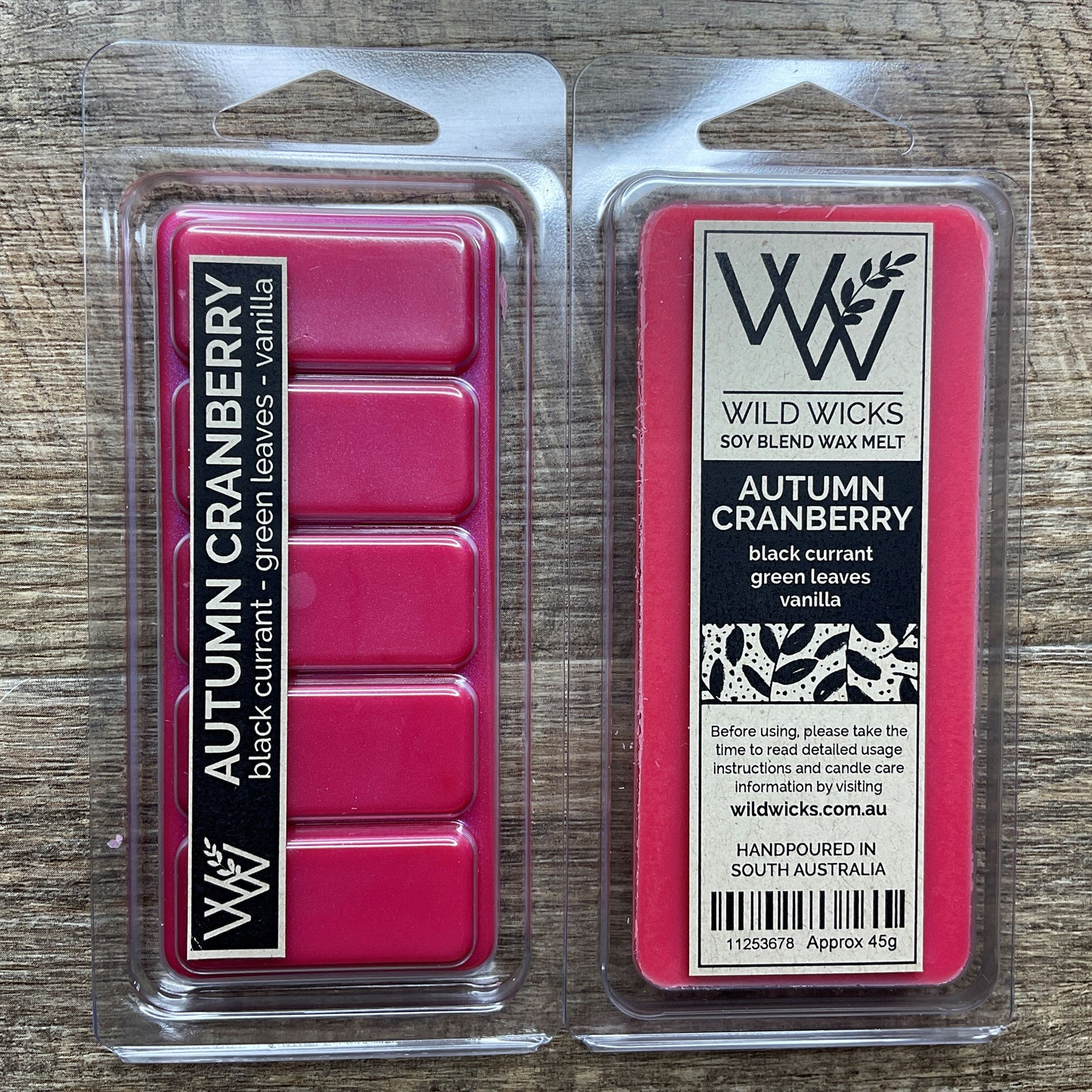 Wild Wicks Soy Wax Snap Bar Melts - Autumn Cranberry