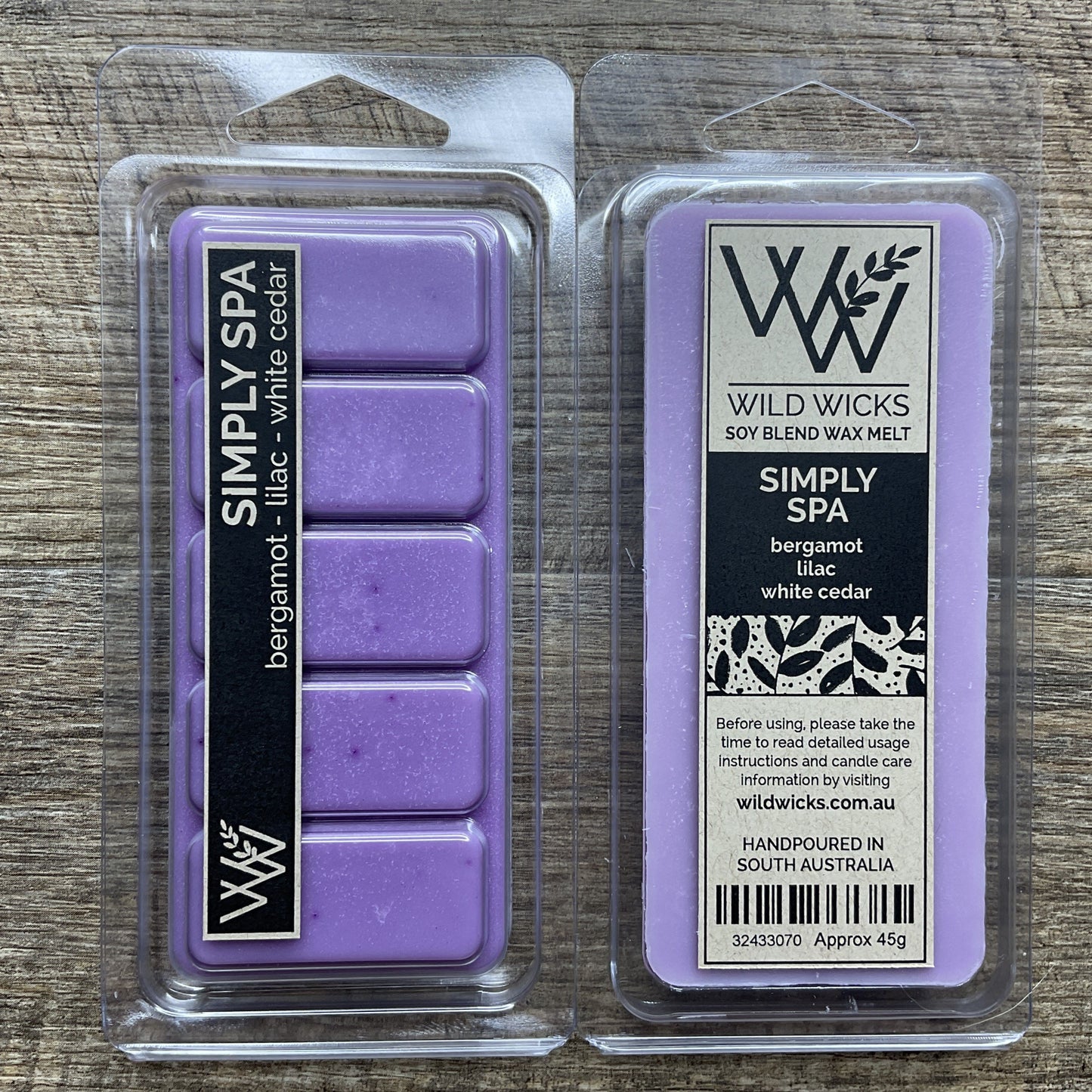 Wild Wicks Soy Wax Snap Bar Melts - Simply Spa