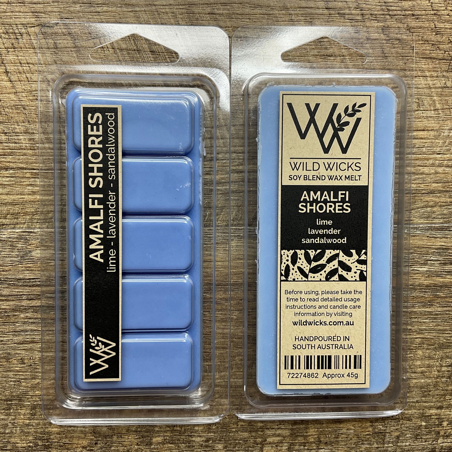 Wild Wicks Soy Wax Snap Bar Melts - Amalfi Shores