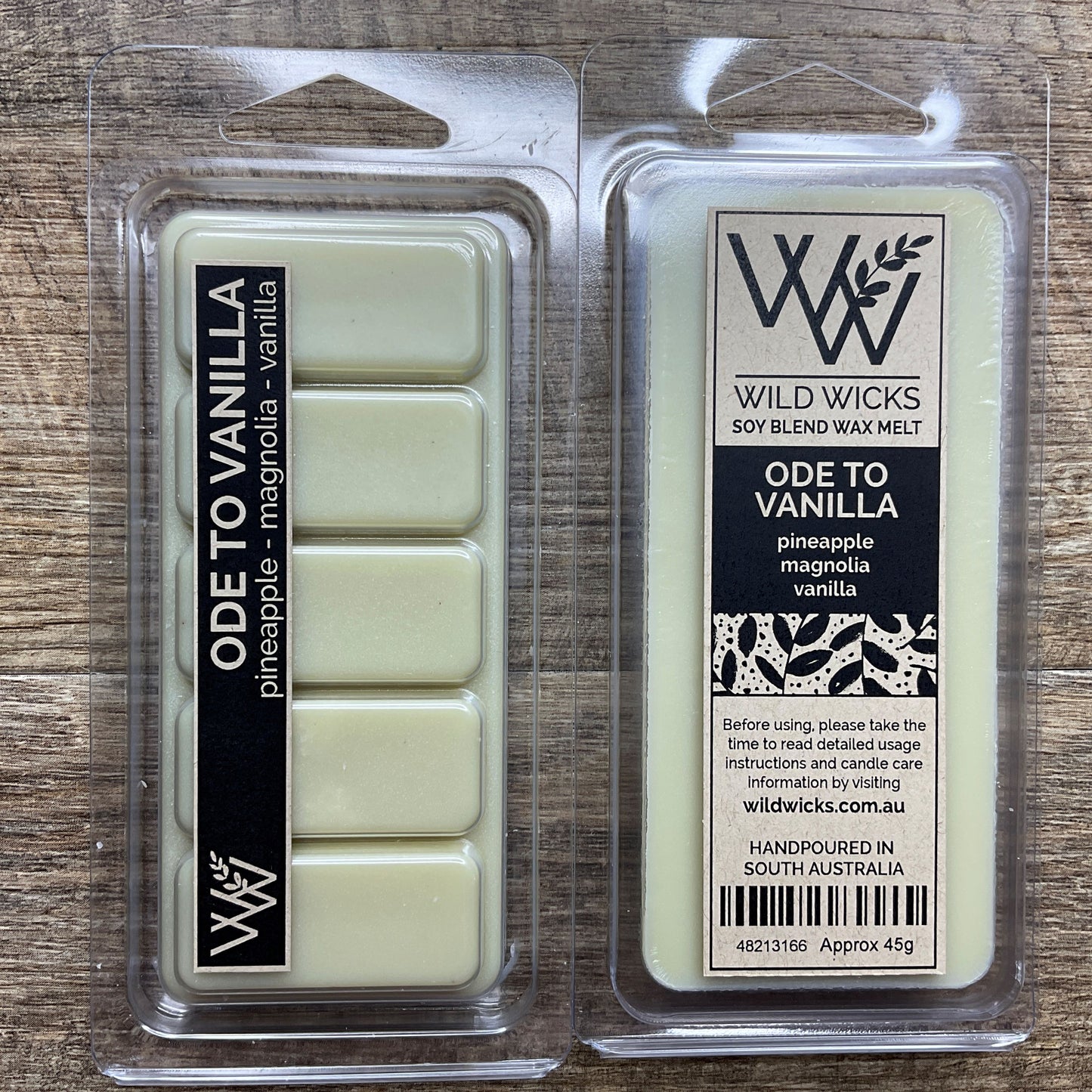 Wild Wicks Soy Wax Snap Bar Melts - Ode to Vanilla