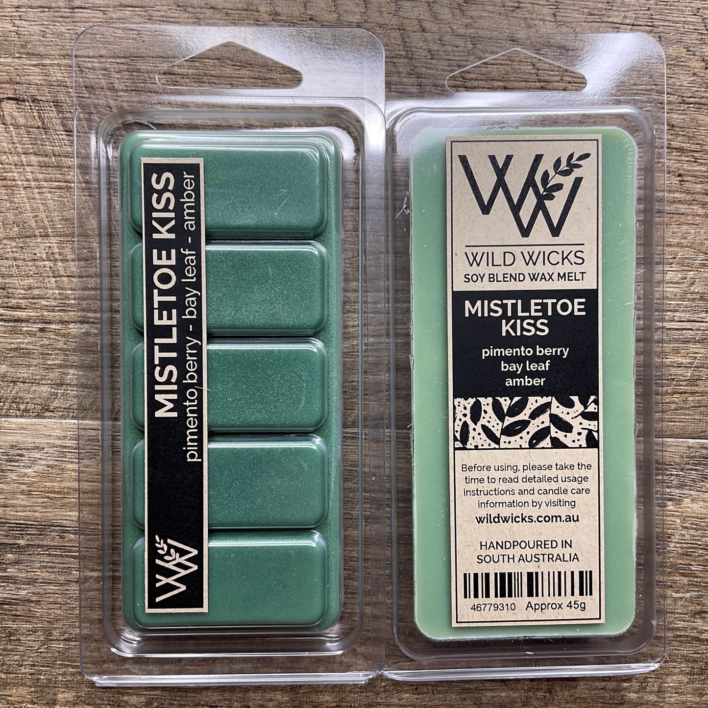 Wild Wicks Soy Wax Snap Bar Melts - Mistletoe Kiss
