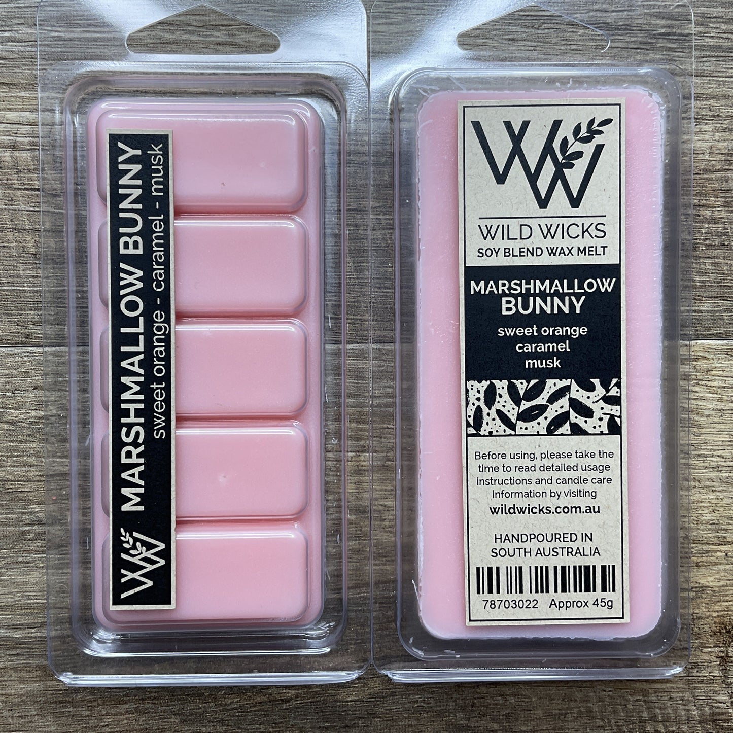 Wild Wicks Soy Wax Snap Bar Melts - Marshmallow Bunny