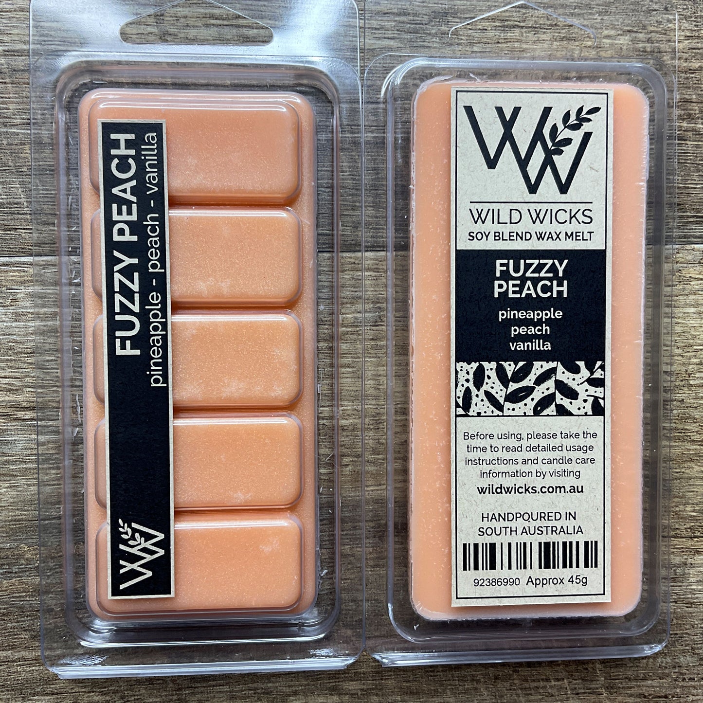 Wild Wicks Soy Wax Snap Bar Melts - Fuzzy Peach