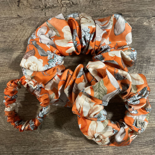 Scrunchies - Orange Floral