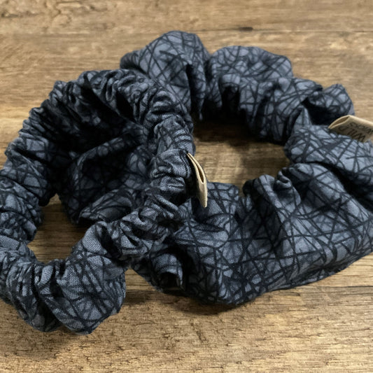 Scrunchies - Charcoal Abstract Lines