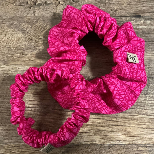 Scrunchies - Hot Pink Abstract Lines