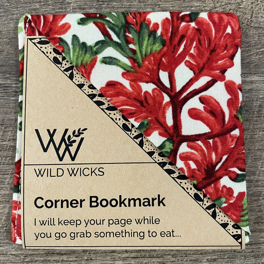 Fabric Corner Bookmark - Kangaroo Paw