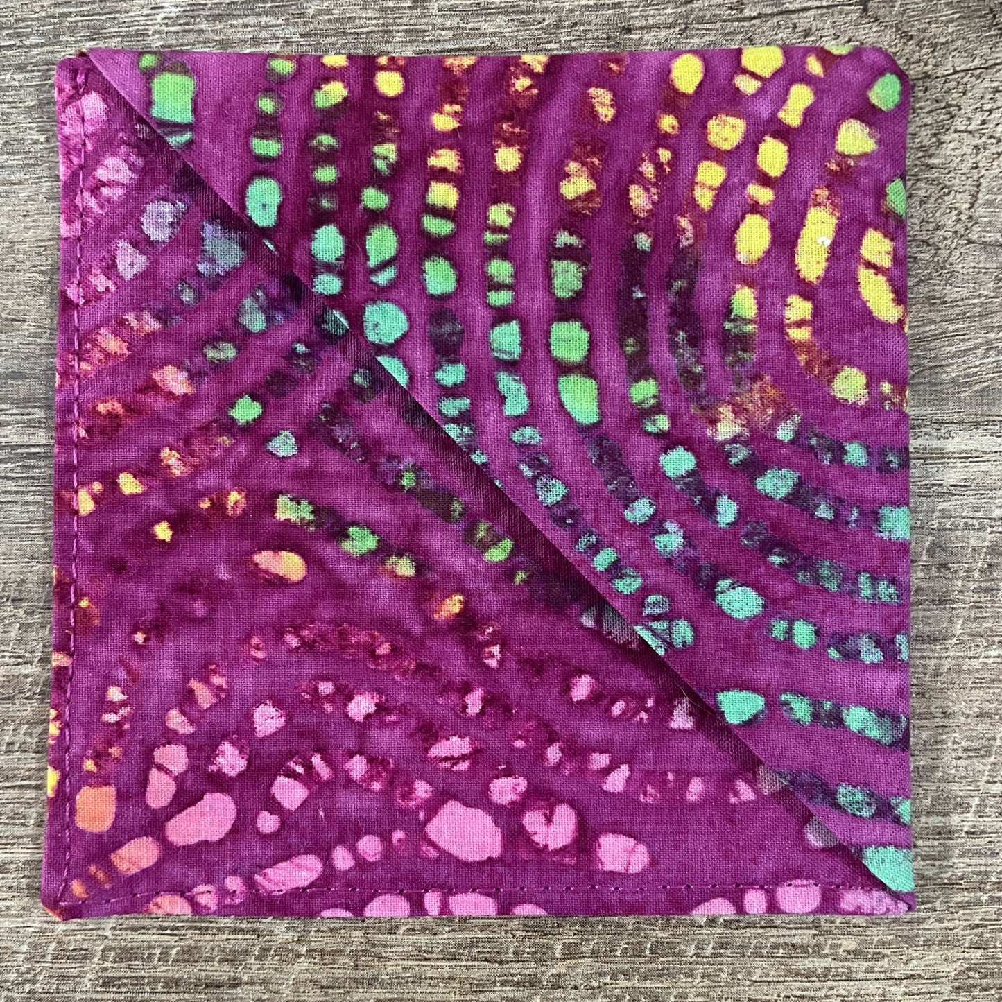 Fabric Corner Bookmark - Magenta Batik