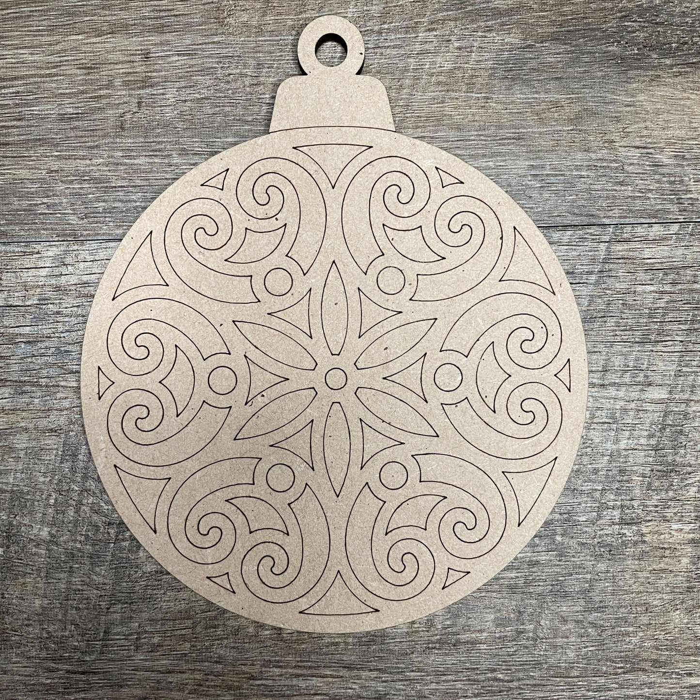 MDF Cutout Round Patterned Bauble Set