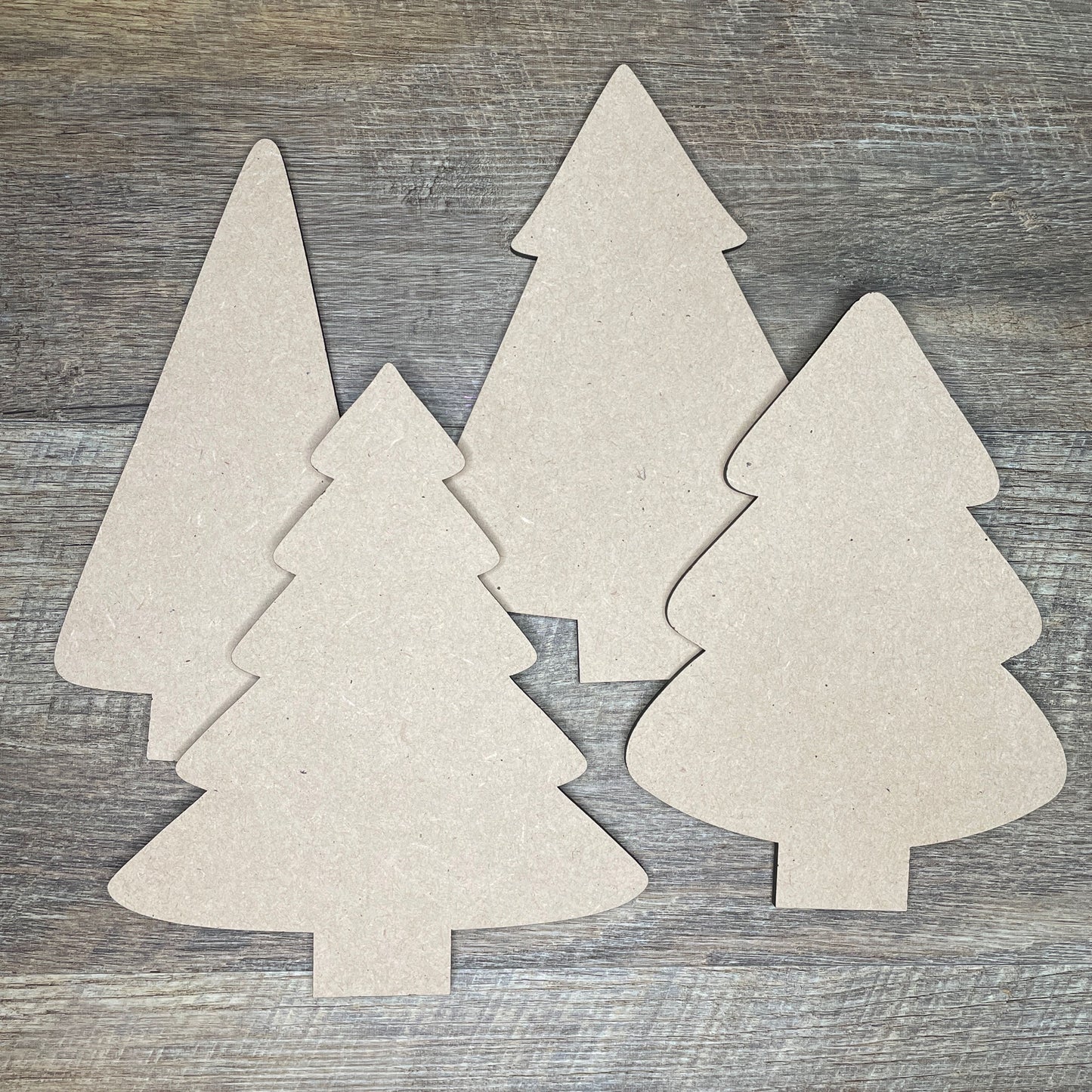 MDF Cutout Christmas Tree Set