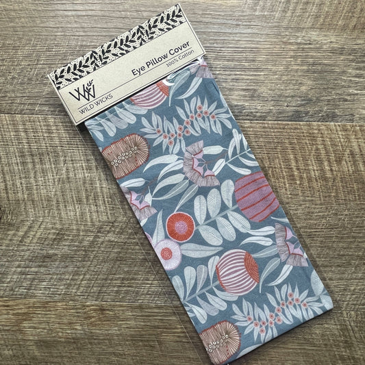 Eye Pillow Cotton Cover - JP Floral Blue Grey