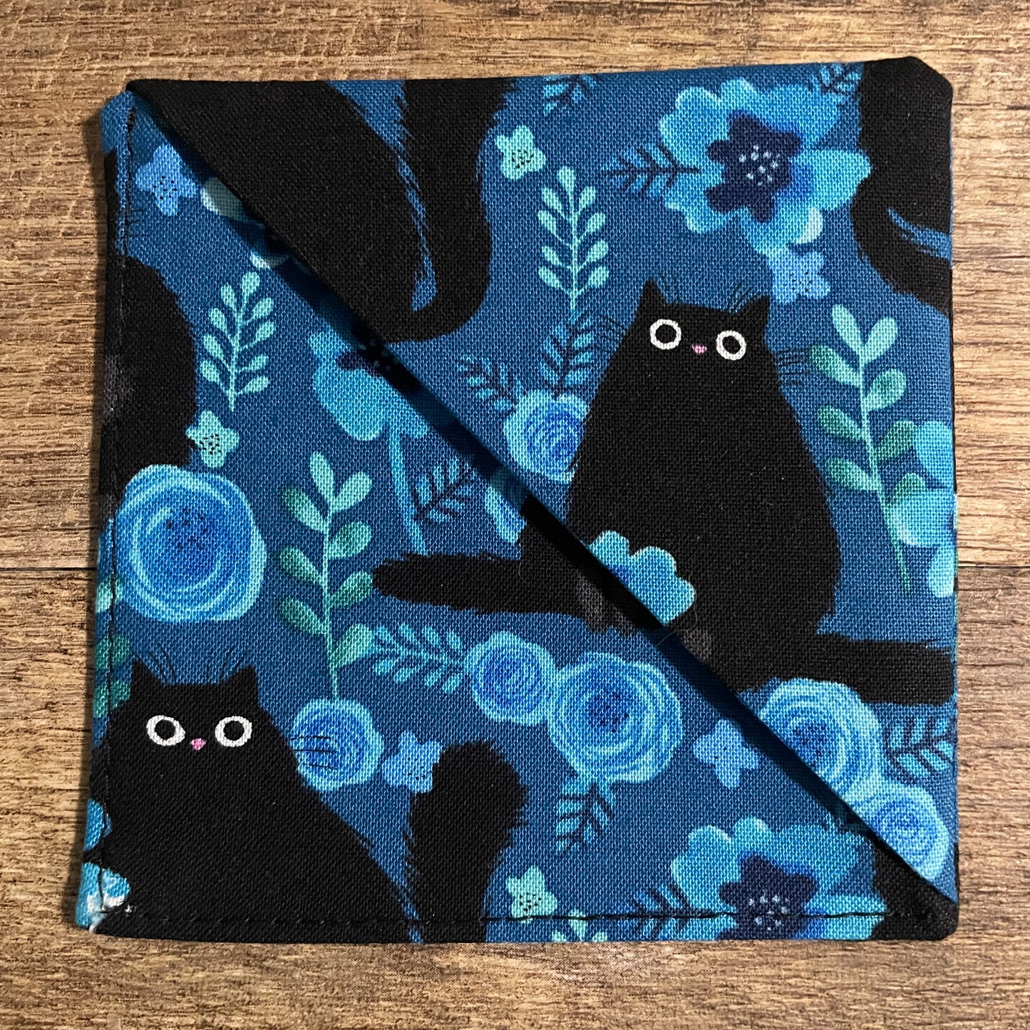 Fabric Corner Bookmark - Black Cat