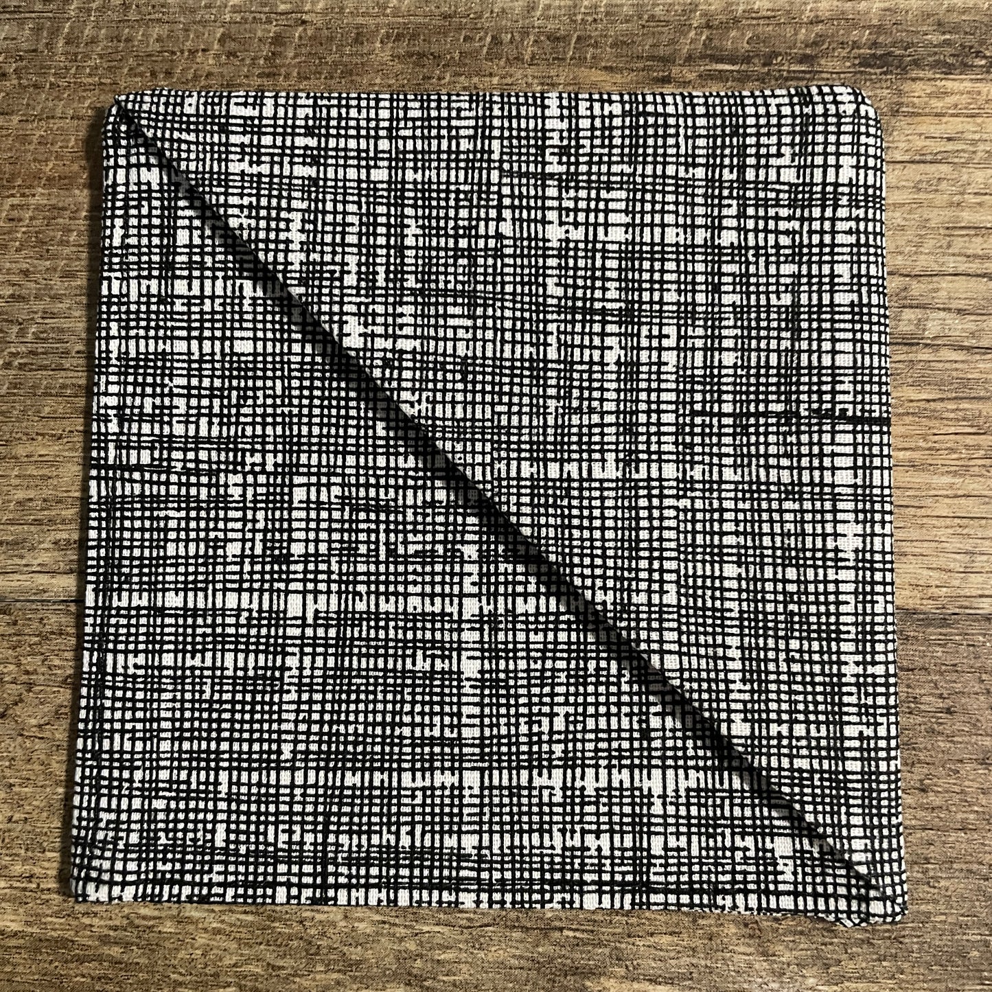 Fabric Corner Bookmark - Black and White Cross Hatch