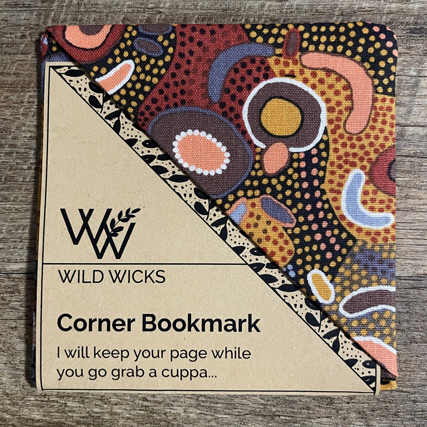 Fabric Corner Bookmark - Indigenous Print