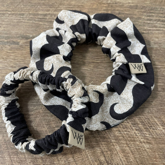 Scrunchies - Black Moustache