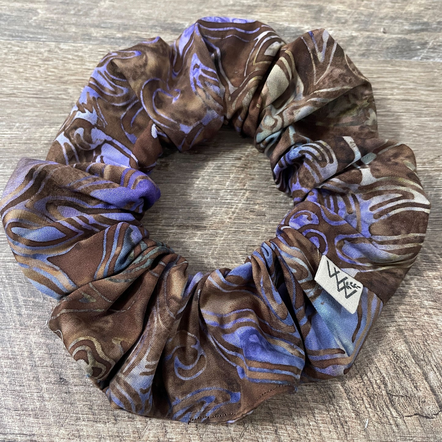 Scrunchies - Brown and Purple Batik