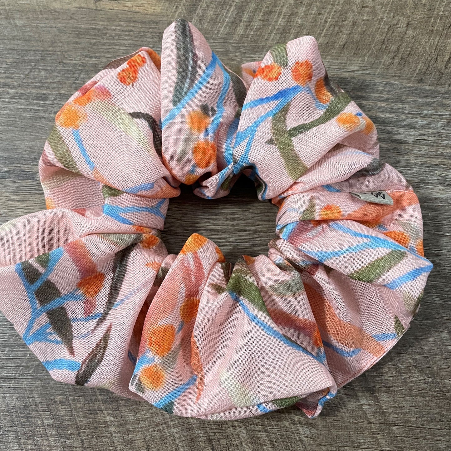 Scrunchies - Peach Leafy Blossoms