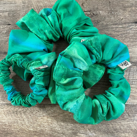 Scrunchies - Aqua Batik Stripes