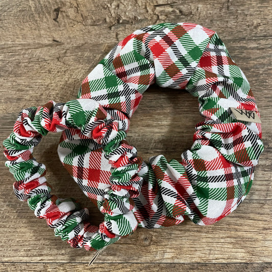 Scrunchies - Red Green Black Christmas Plaid