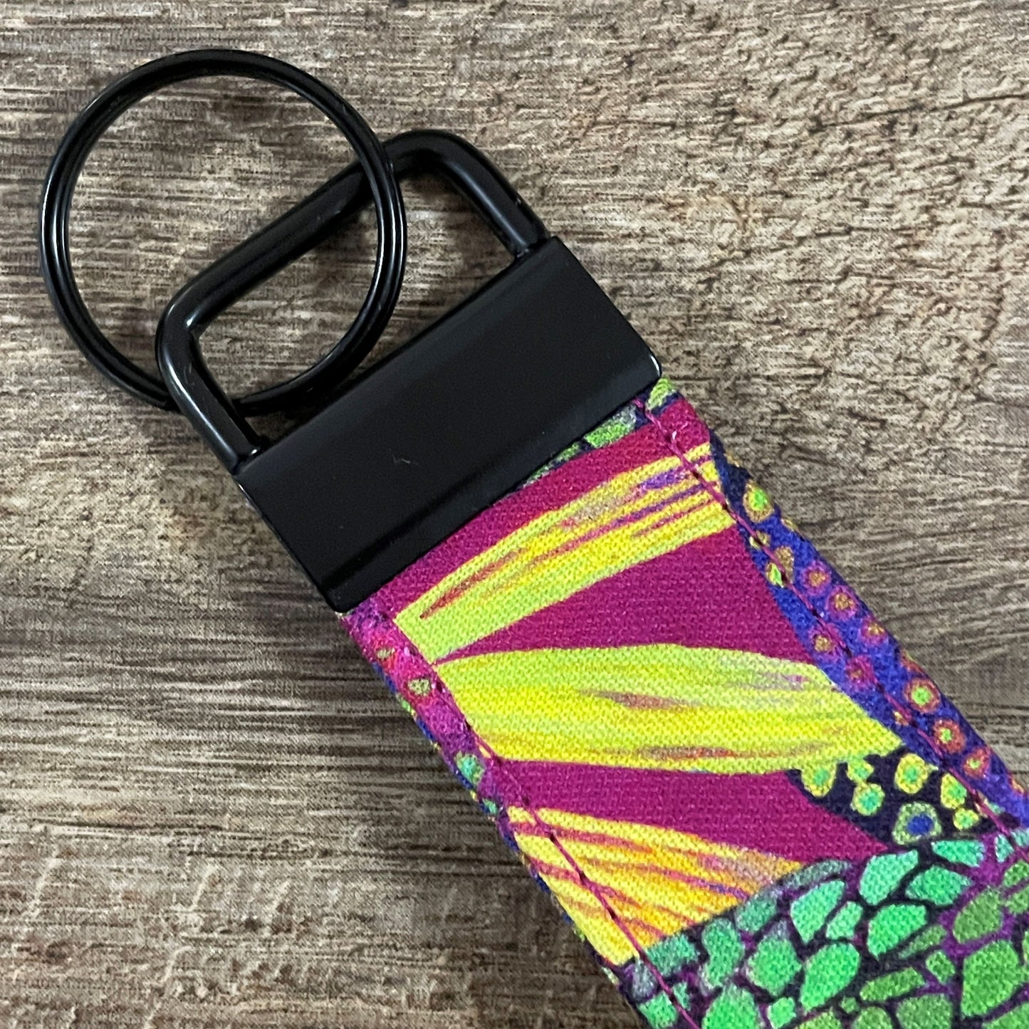 Fabric Fob Keychain - Tropical Punch Fuchsia