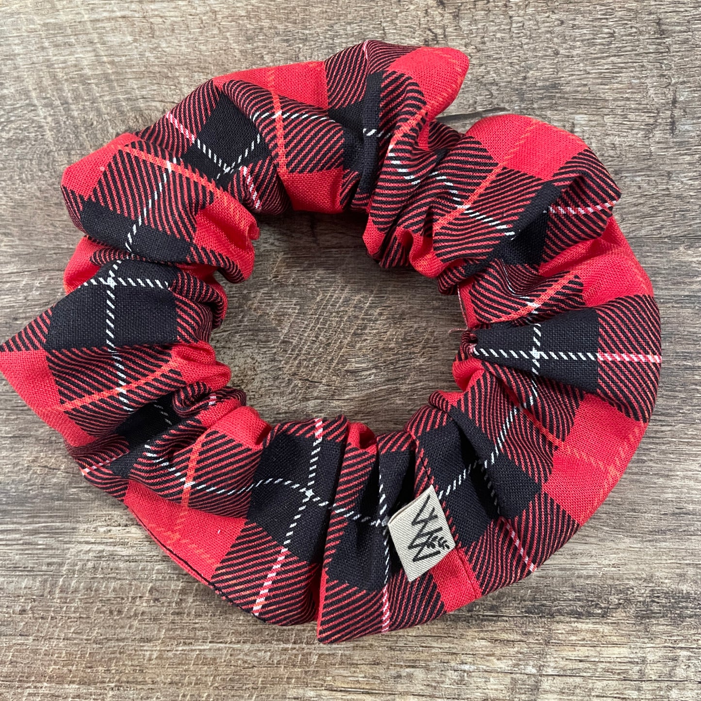 Scrunchies - Red Black White Christmas Plaid