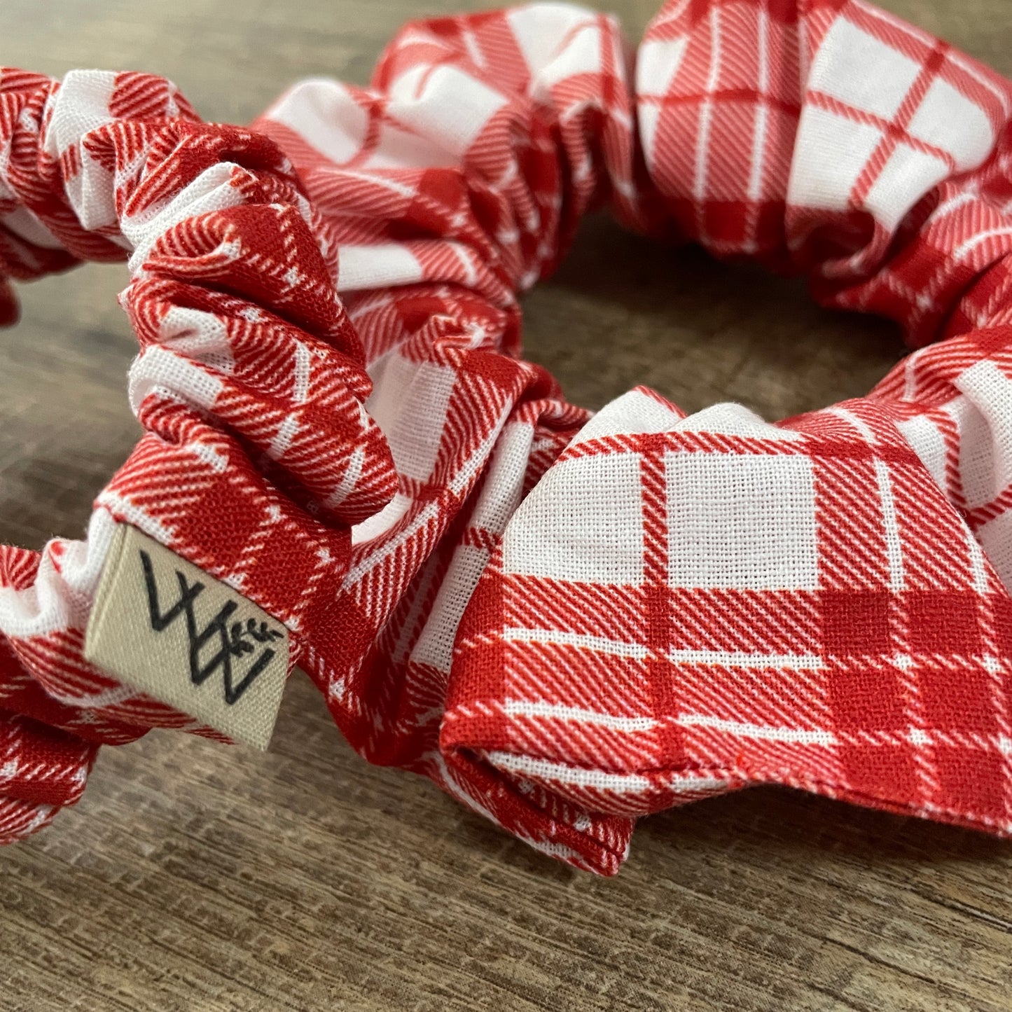 Scrunchies - Red White Christmas Plaid