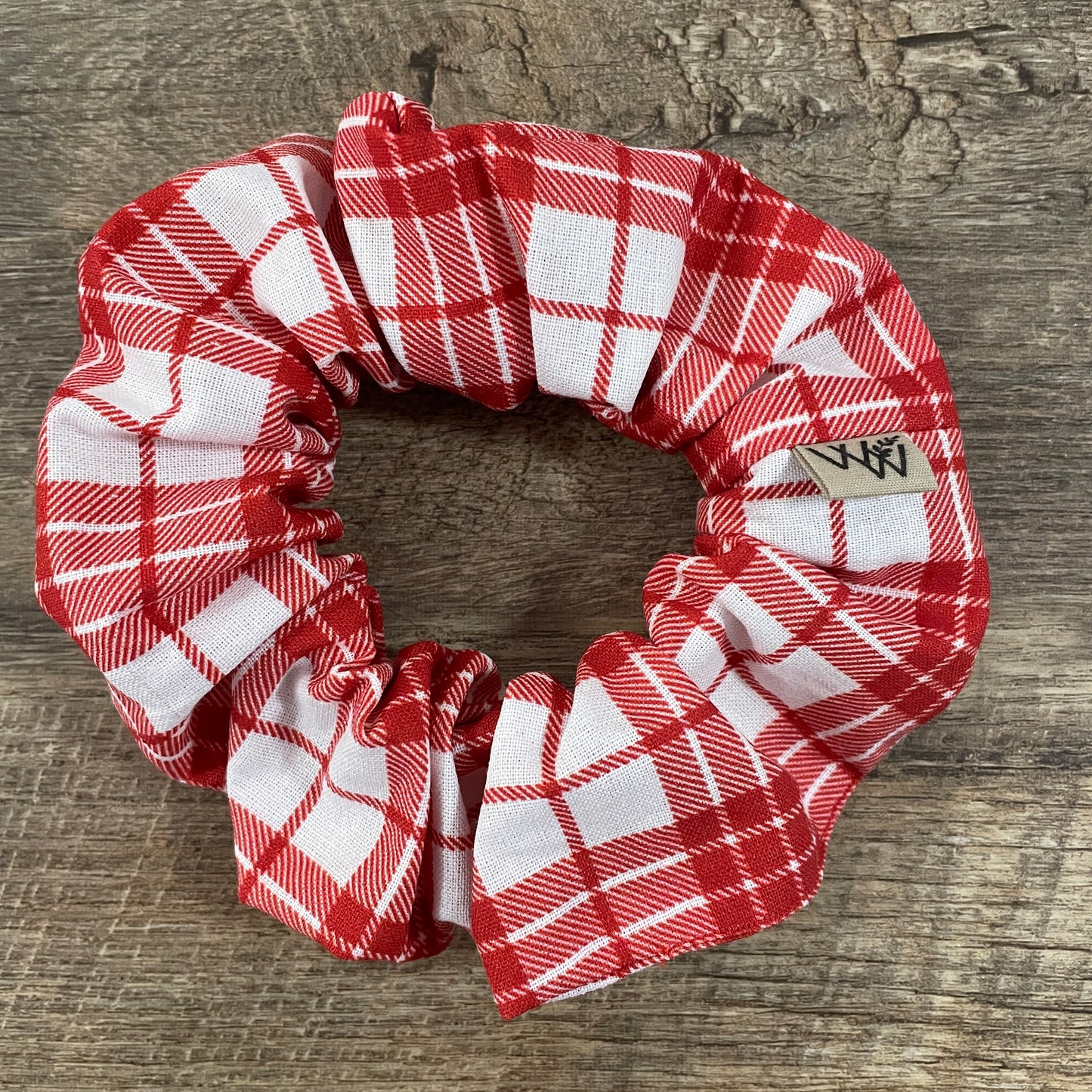 Scrunchies - Red White Christmas Plaid