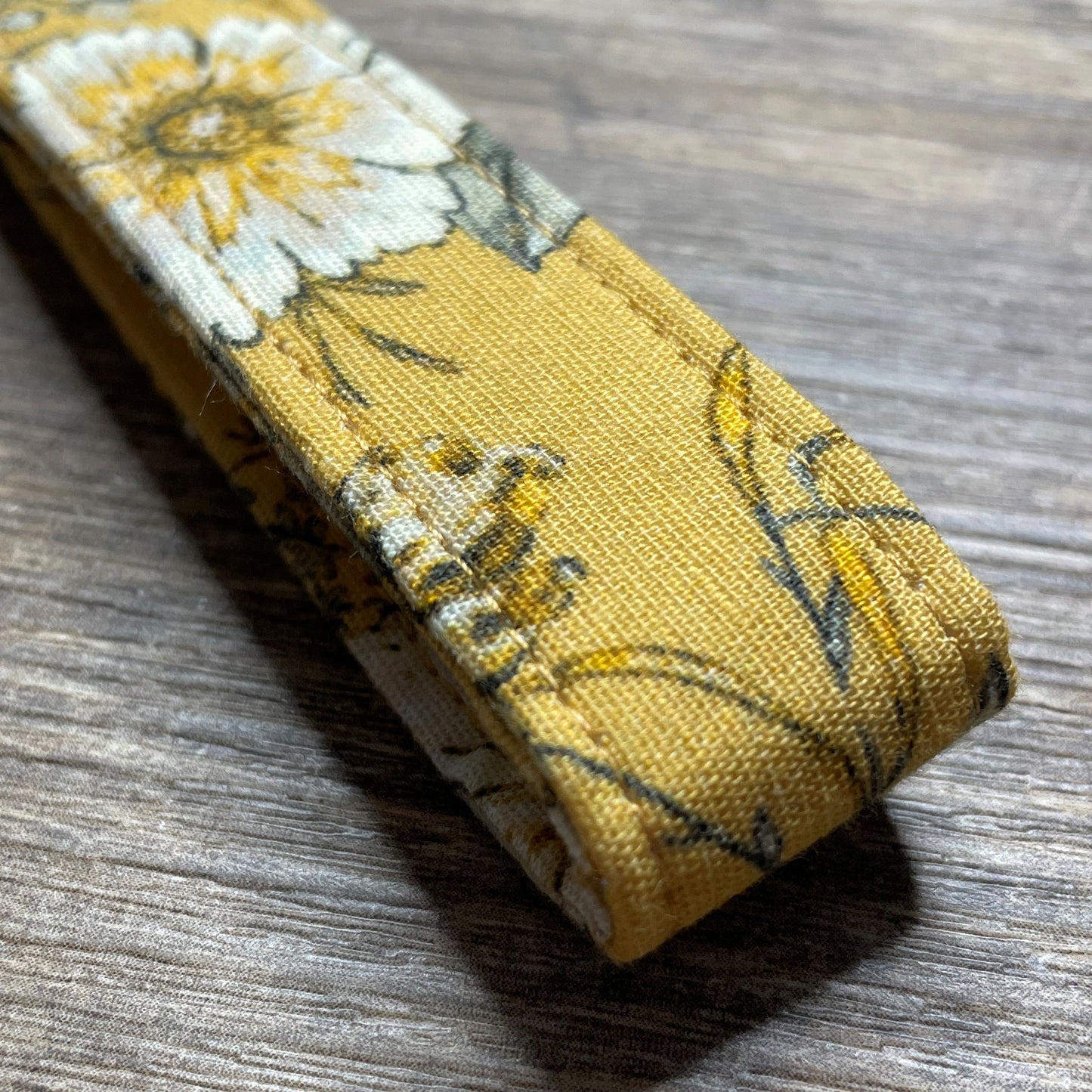 Fabric Fob Keychain - Mustard Floral