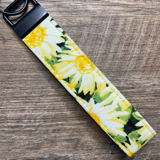 Fabric Fob Keychain - Yellow Wildflower